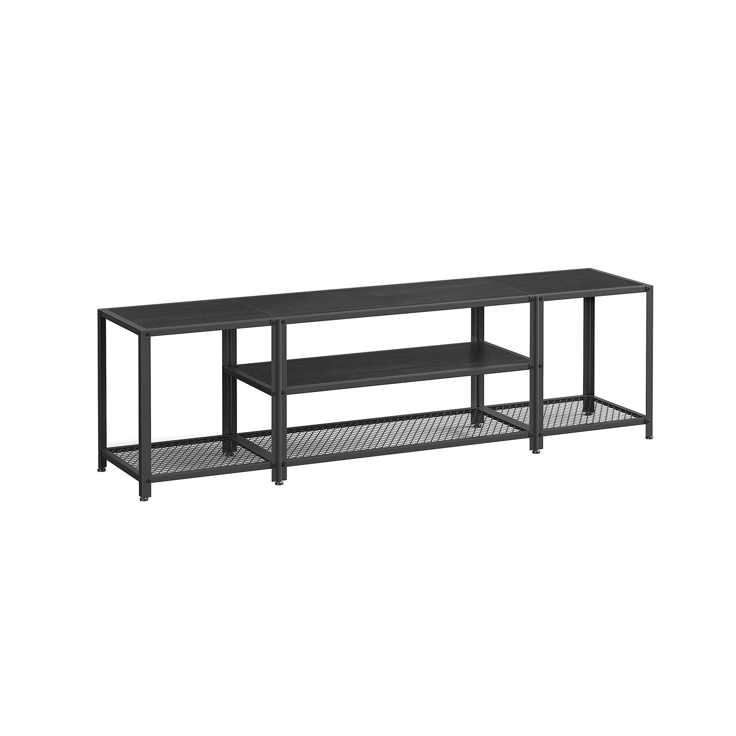 3-Tier TV Cabinet - Wood - Open Shelves for TVs up to 75 Inches