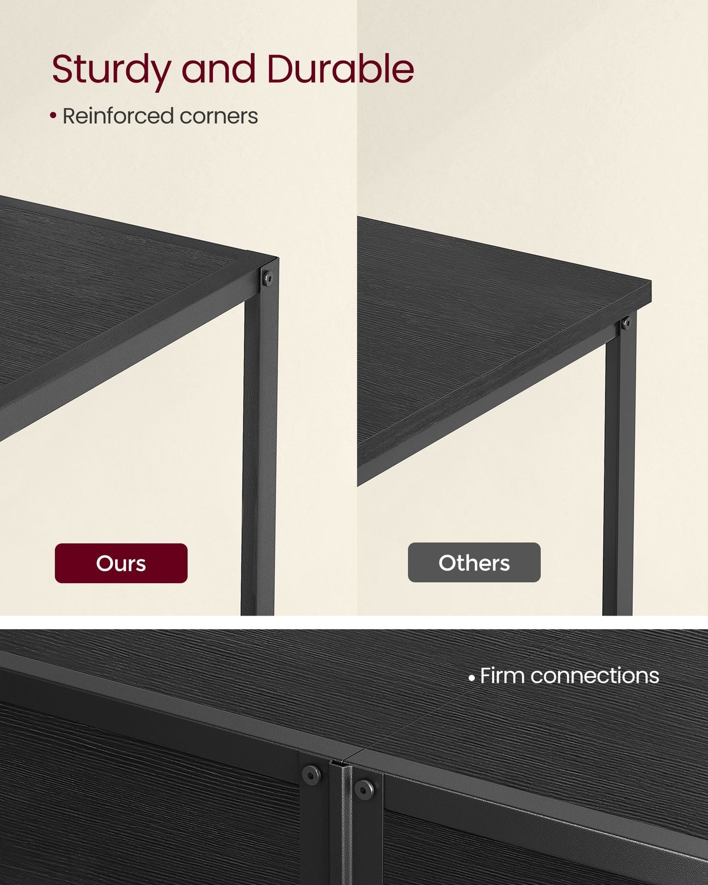 3-Tier TV Cabinet - Wood - Open Shelves for TVs up to 75 Inches