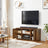 TV Stand - Wood - Rustic Brown - Open Storage with Adjustable Shelves and Cable Management