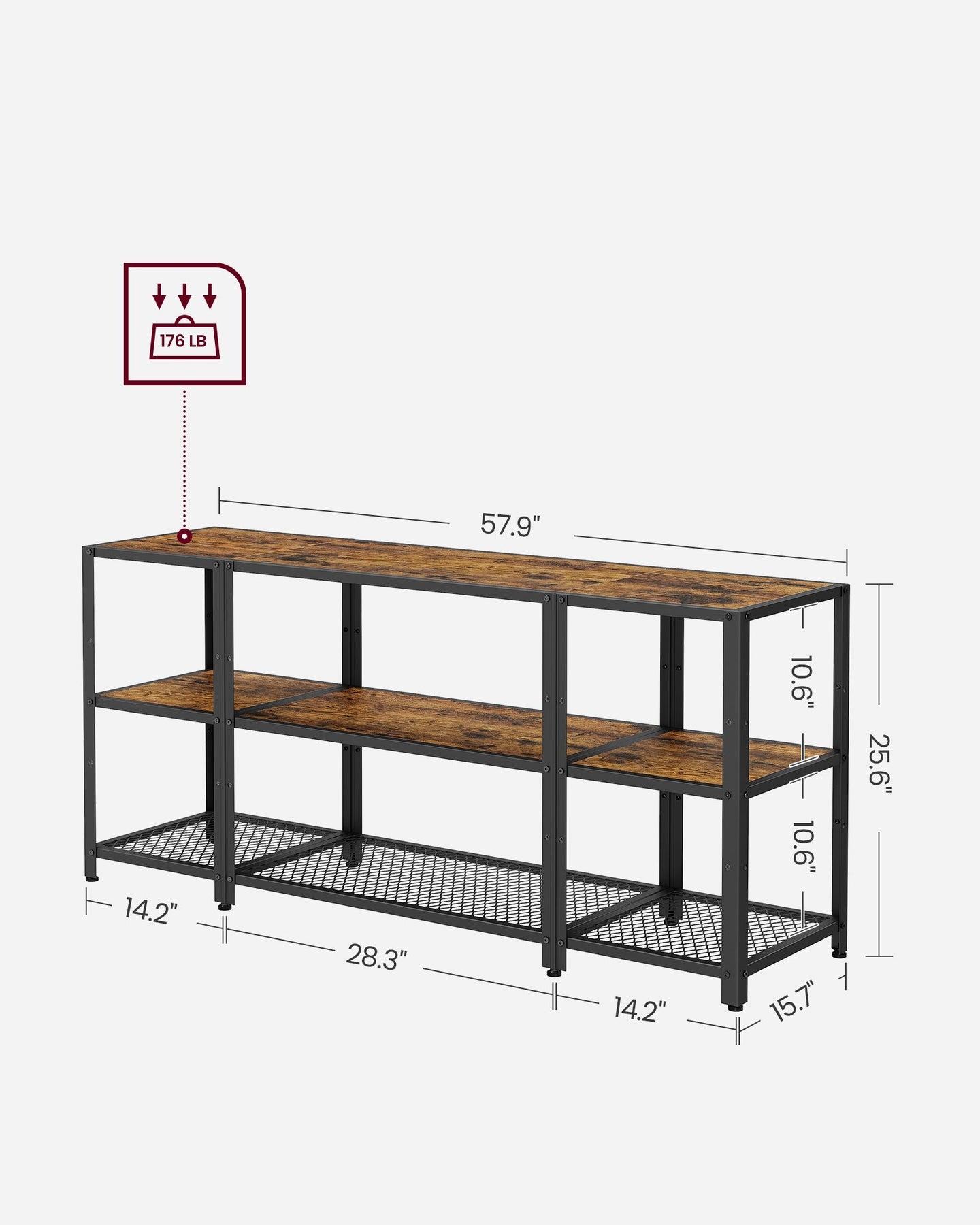 TV Stand - Wood - Rustic Brown