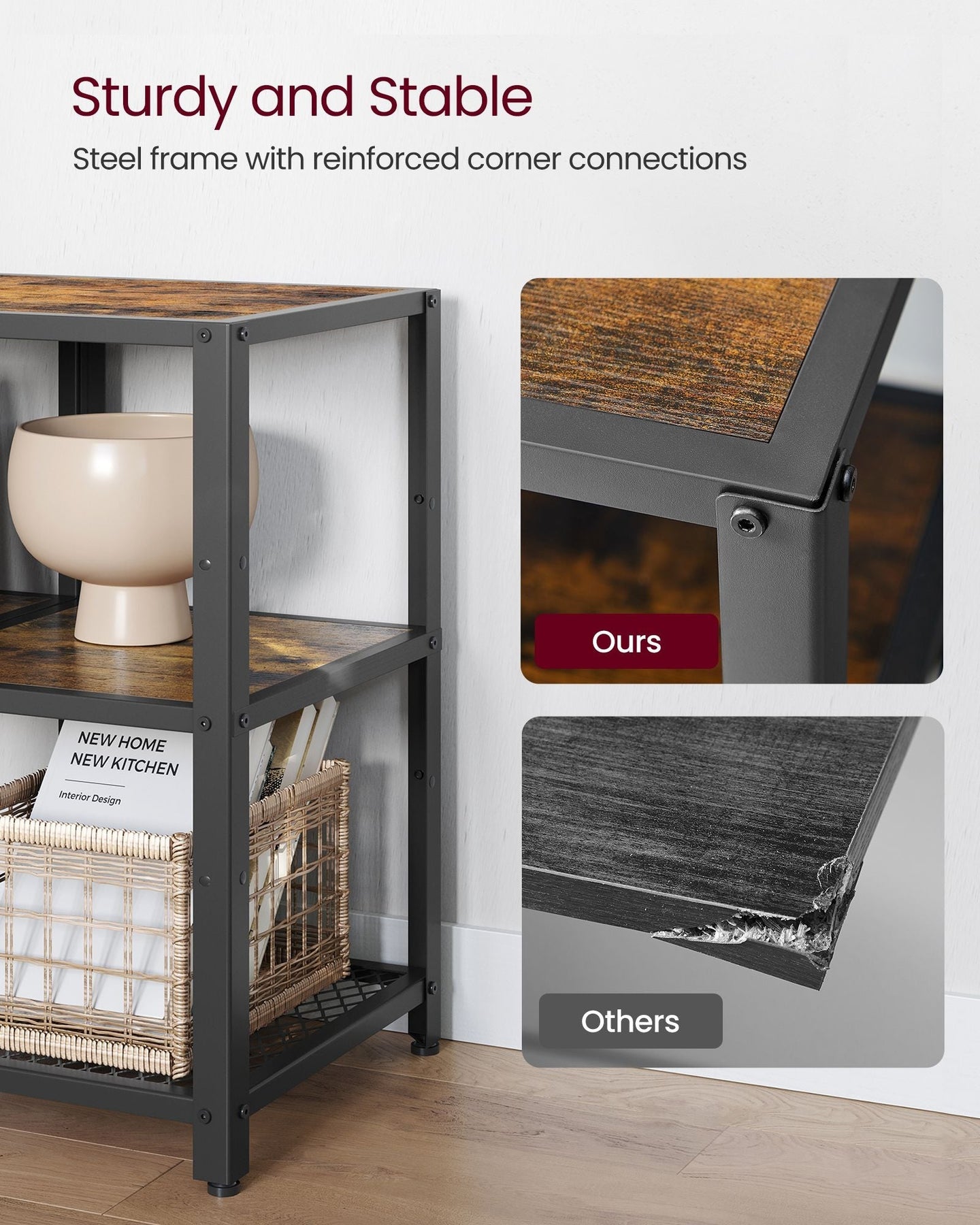 TV Stand - Wood - Rustic Brown