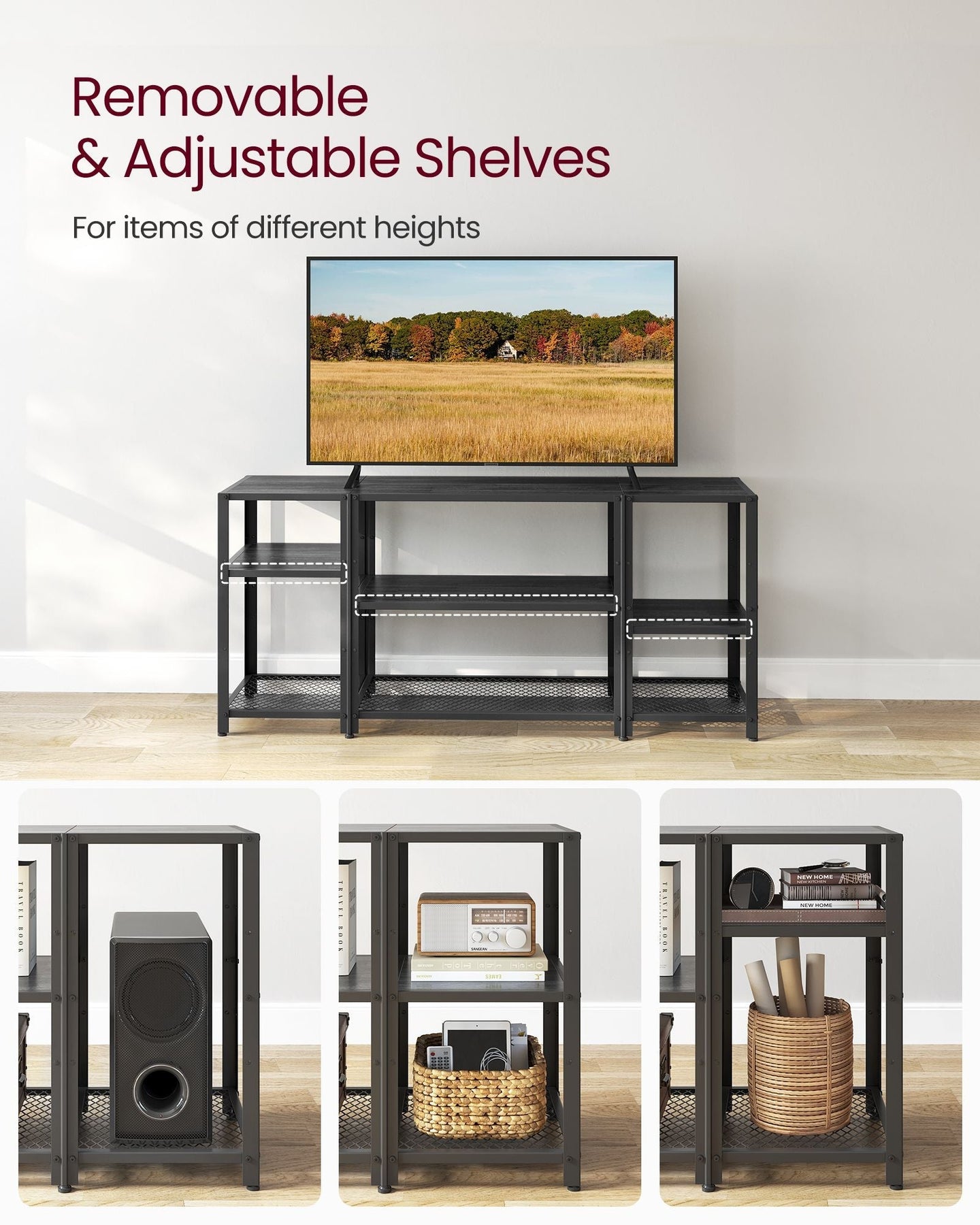 TV Stand - Engineered Wood - Charcoal Grey