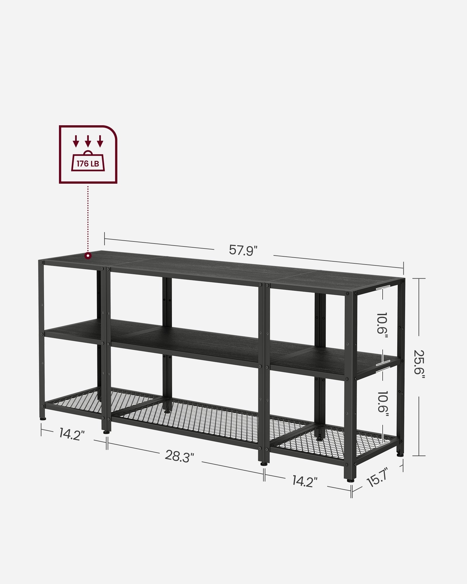 TV Stand - Engineered Wood - Charcoal Grey
