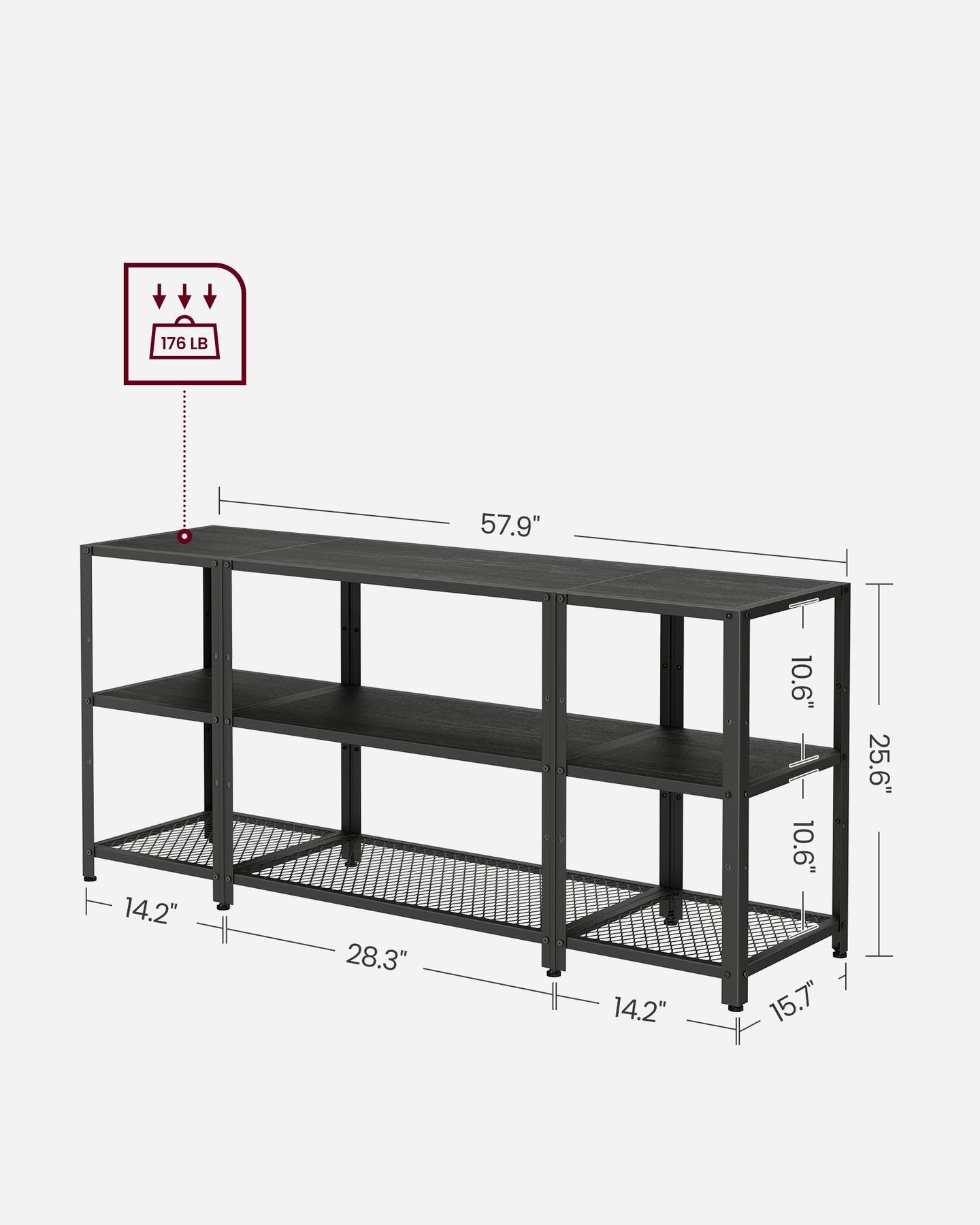 TV Stand - Engineered Wood - Charcoal Grey