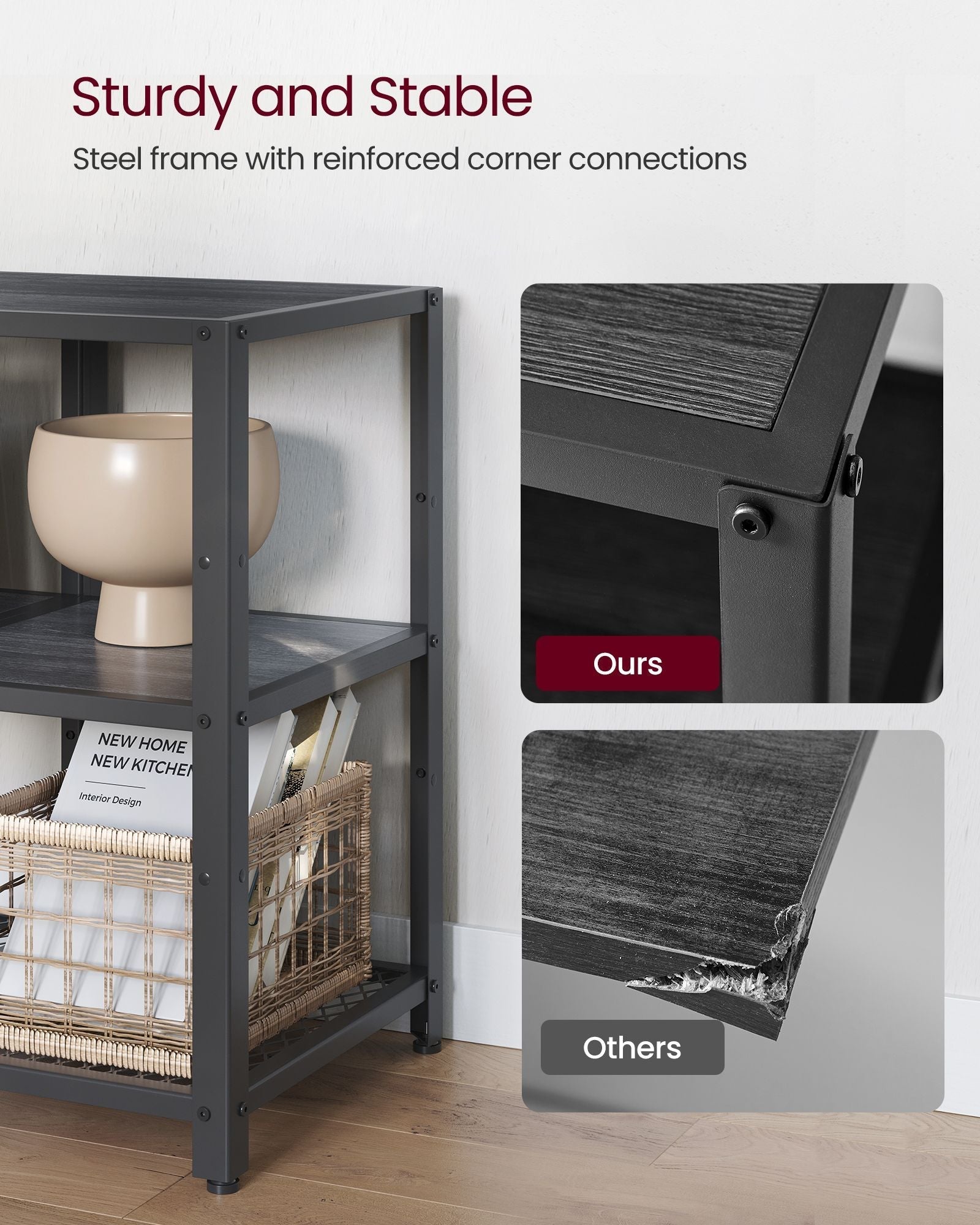 TV Stand - Engineered Wood - Charcoal Grey