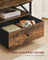 TV Stand - Steel Frame - Rustic Brown and Black - 3 Drawers and Storage Shelves for Up to 65 Inch TV