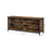 TV Stand - MDF - Rustic Brown and Black - 4 Cubby Design with Adjustable Shelves and Cable Management