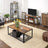 Open Storage TV Stand - Wood - Rustic Brown - Console Unit with Shelving