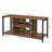 Open Storage TV Stand - Wood - Rustic Brown - Console Unit with Shelving