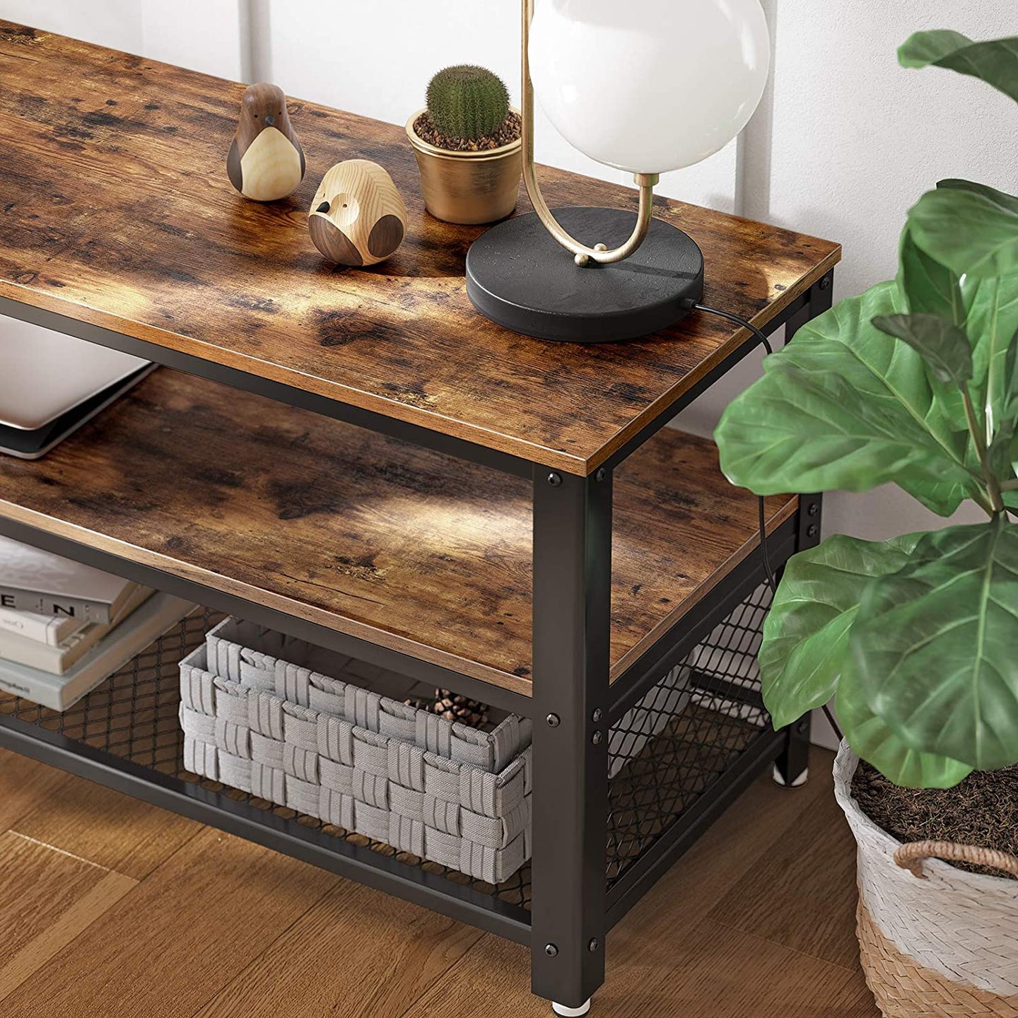 TV Stand - Wood - Rustic Brown