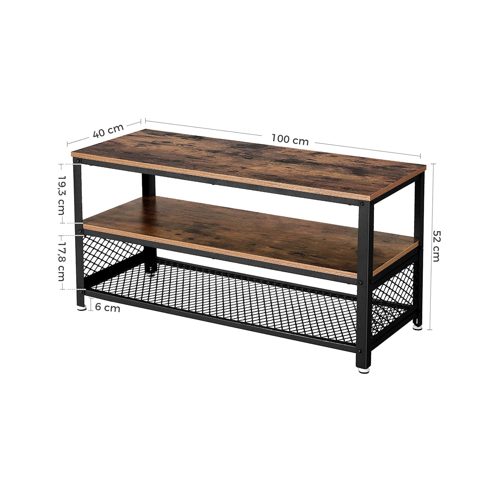 TV Stand - Wood - Rustic Brown