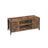 Industrial TV Console Unit - Engineered Wood - Rustic Brown - with Louvered Doors and Storage Shelves