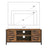 Industrial TV Console Unit - Engineered Wood - Rustic Brown - with Louvered Doors and Storage Shelves