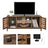 Industrial TV Console Unit - Engineered Wood - Rustic Brown - with Louvered Doors and Storage Shelves
