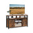 TV Stand - Rustic Brown and Black - Sliding Barn Doors