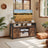Media Console Table - Engineered Wood - Rustic Brown and Black - Sliding Barn Doors