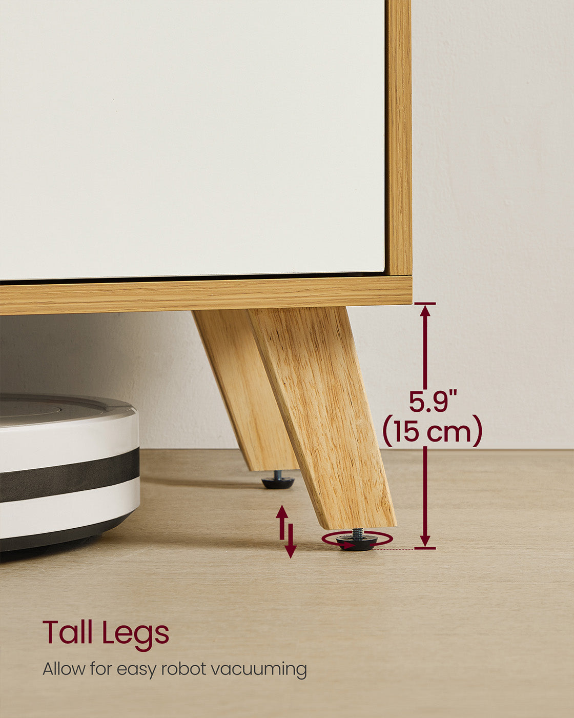 TV Stand Unit - Engineered Wood - Natural Oak - Adjustable Shelf for 65 Inch TVs