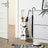 Umbrella Stand - Metal - White - Square Design with Hooks and Drip Tray
