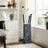 Umbrella Stand - Metal - Anthracite Grey - Square Design with Drip Tray and Hooks