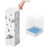 Umbrella Stand - Metal - White - Square Design with Hooks and Drip Tray