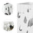 Umbrella Stand - Metal - White - Square Design with Hooks and Drip Tray