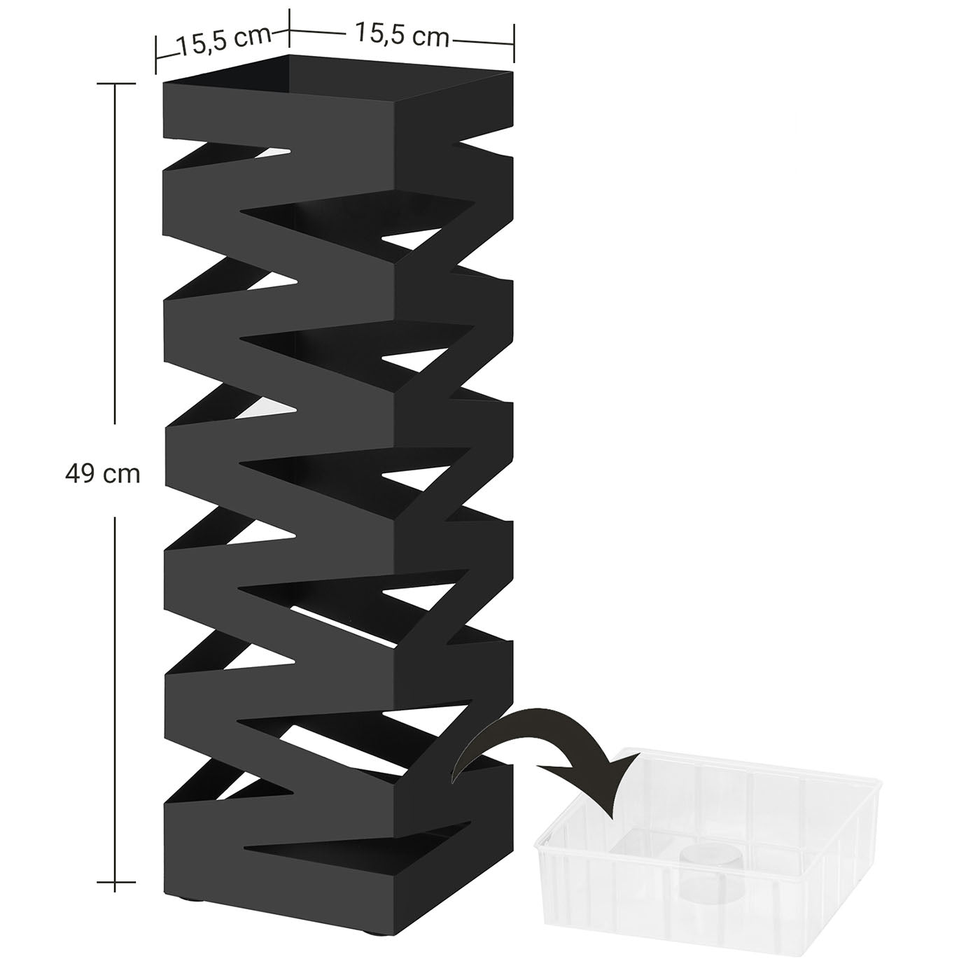 Umbrella Rack - Metal - White - Includes Hooks and Drip Tray