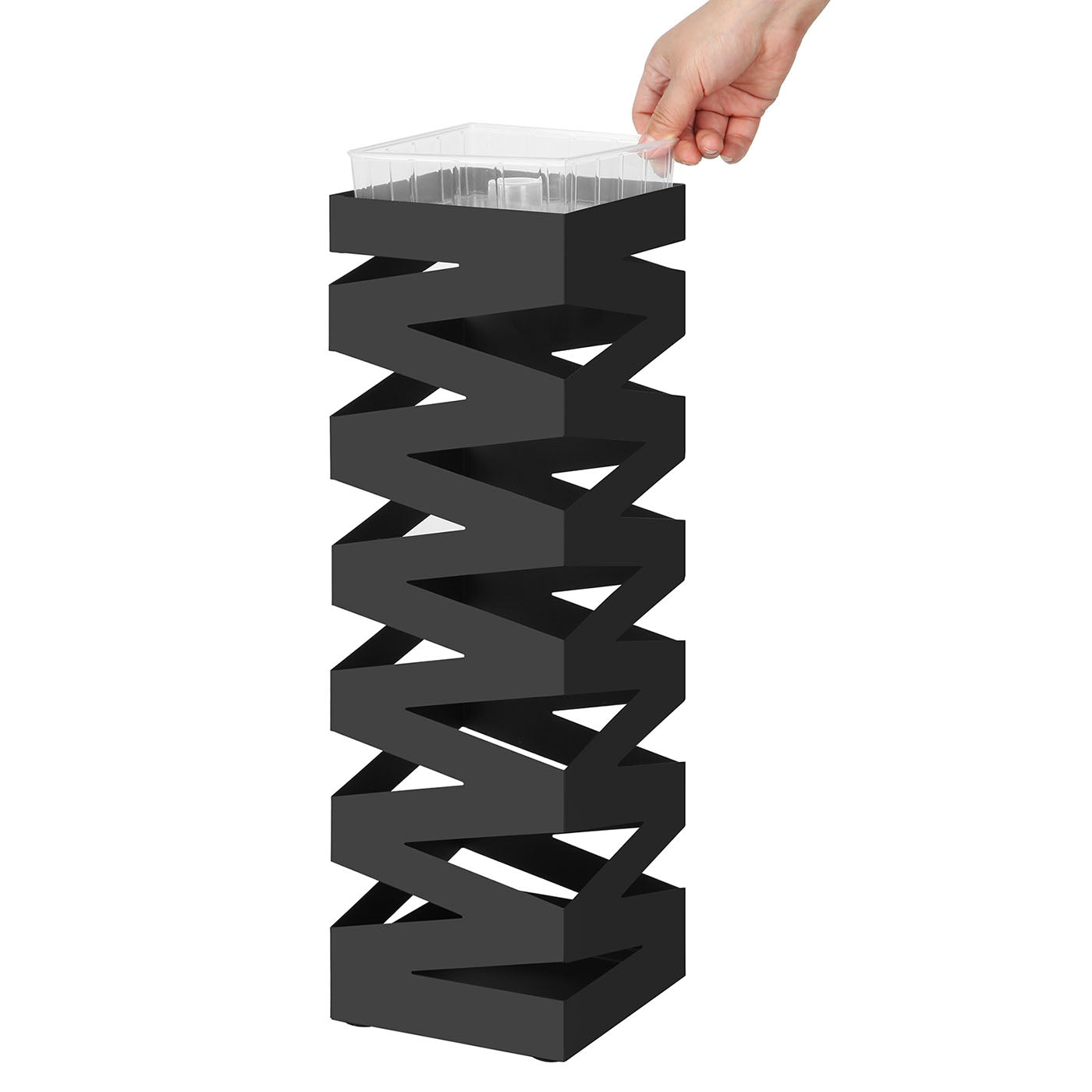 Umbrella Rack - Metal - White - Includes Hooks and Drip Tray