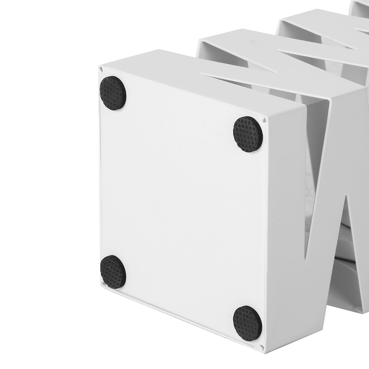 Square Umbrella Holder Rack - Metal - White - With Hooks and Drip Tray