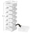 Square Umbrella Holder Rack - Metal - White - With Hooks and Drip Tray
