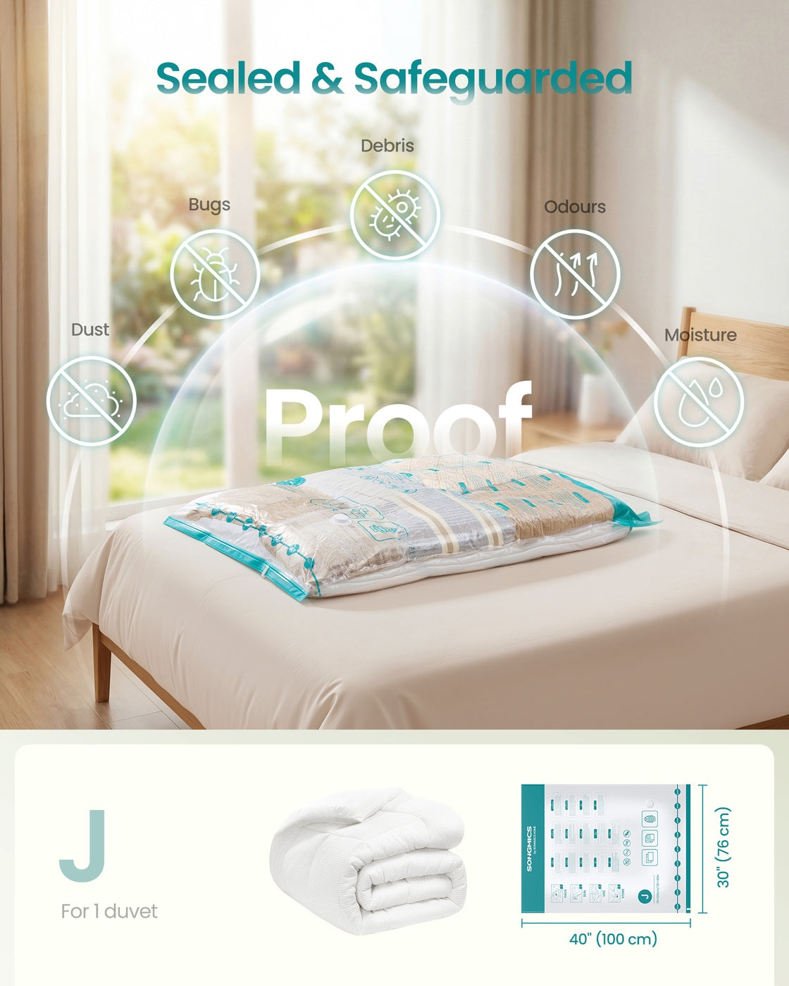 Vacuum Seal Suction Bags for Clothes Bedding Travel - PA Plastic and PE Plastic - Transparent