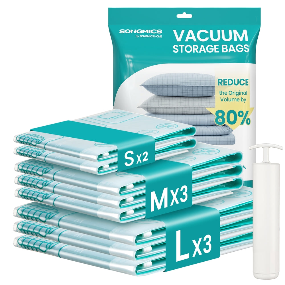 Vacuum Storage Bags 8 Pack - PA Plastic and PE Plastic - Transparent