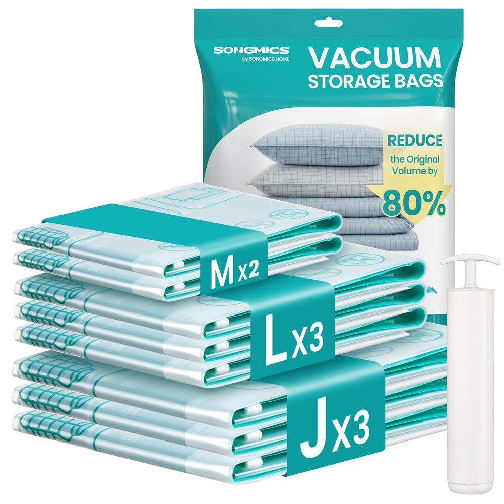 Vacuum Storage Bags 8 Pack - PA Plastic and PE Plastic - Transparent