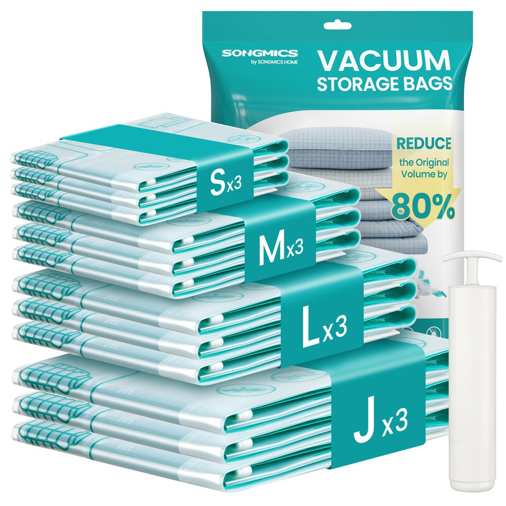 Vacuum Storage Bags 12 Pack - PA Plastic and PE Plastic - Transparent