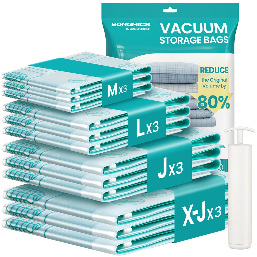 Vacuum Storage Bags 12 Pack - PA Plastic and PE Plastic - Transparent