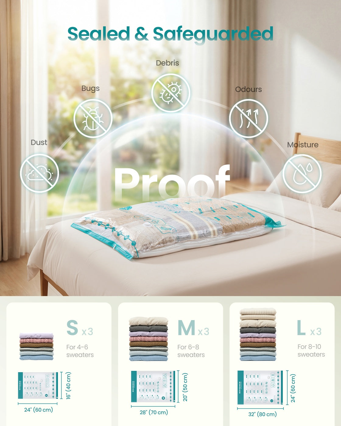 Vacuum Storage Bags Pack - Transparent