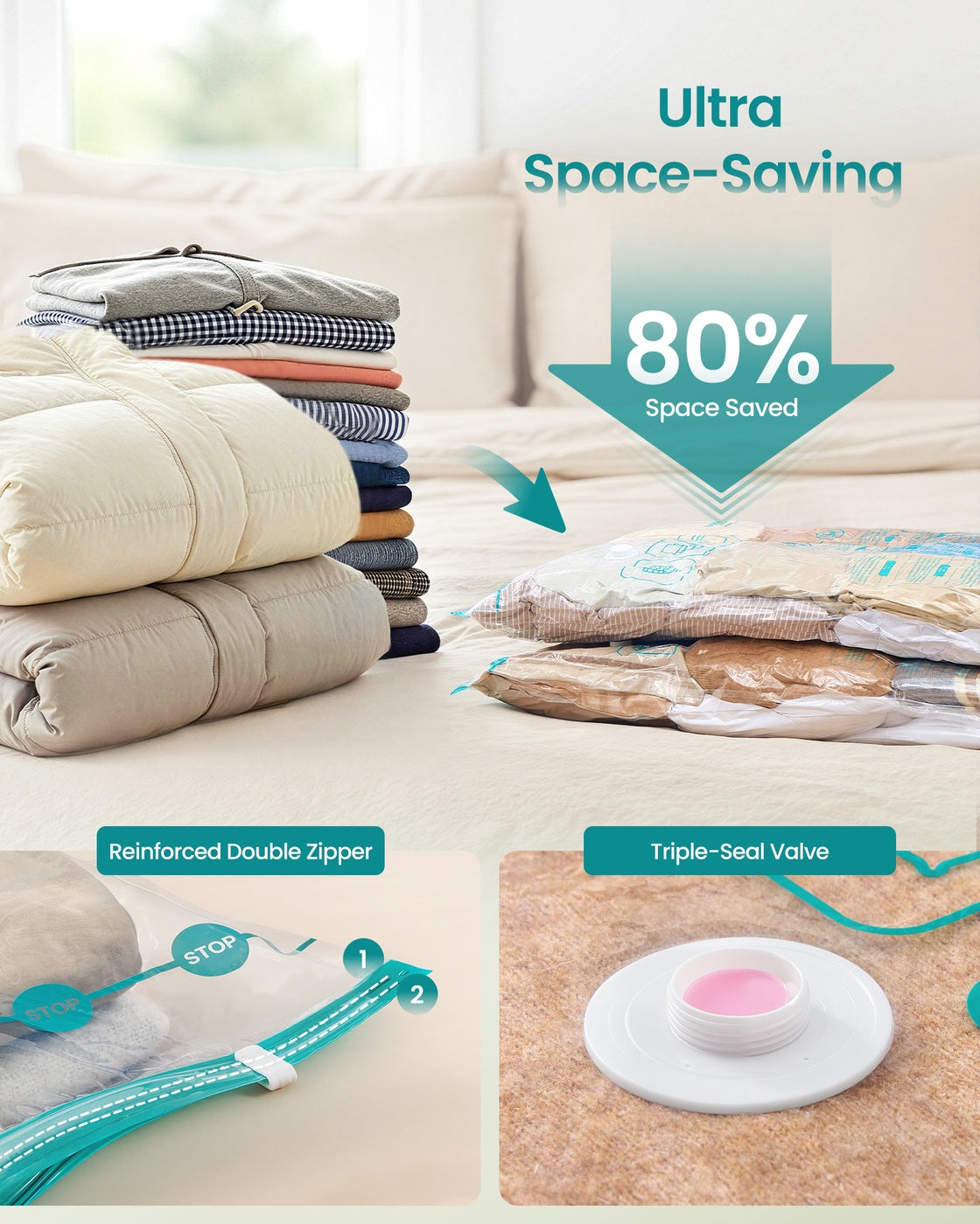 Vacuum Storage Bags Pack - Transparent