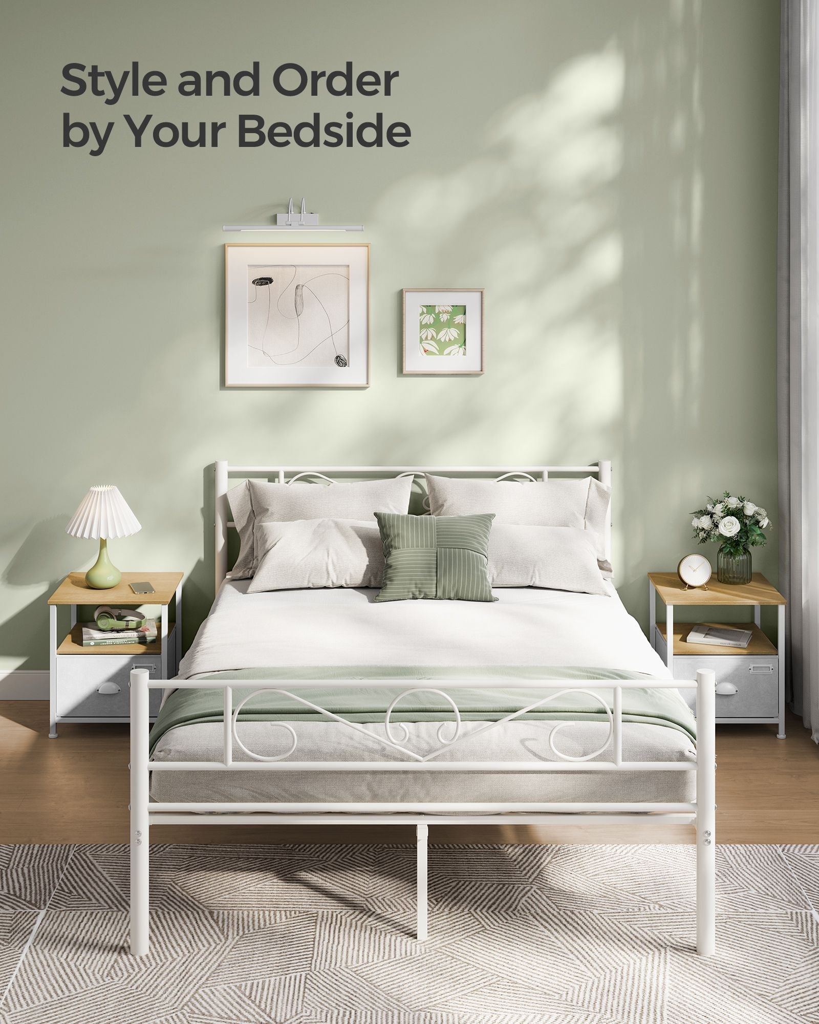 Nightstand - Oak - Beige and Cloud White