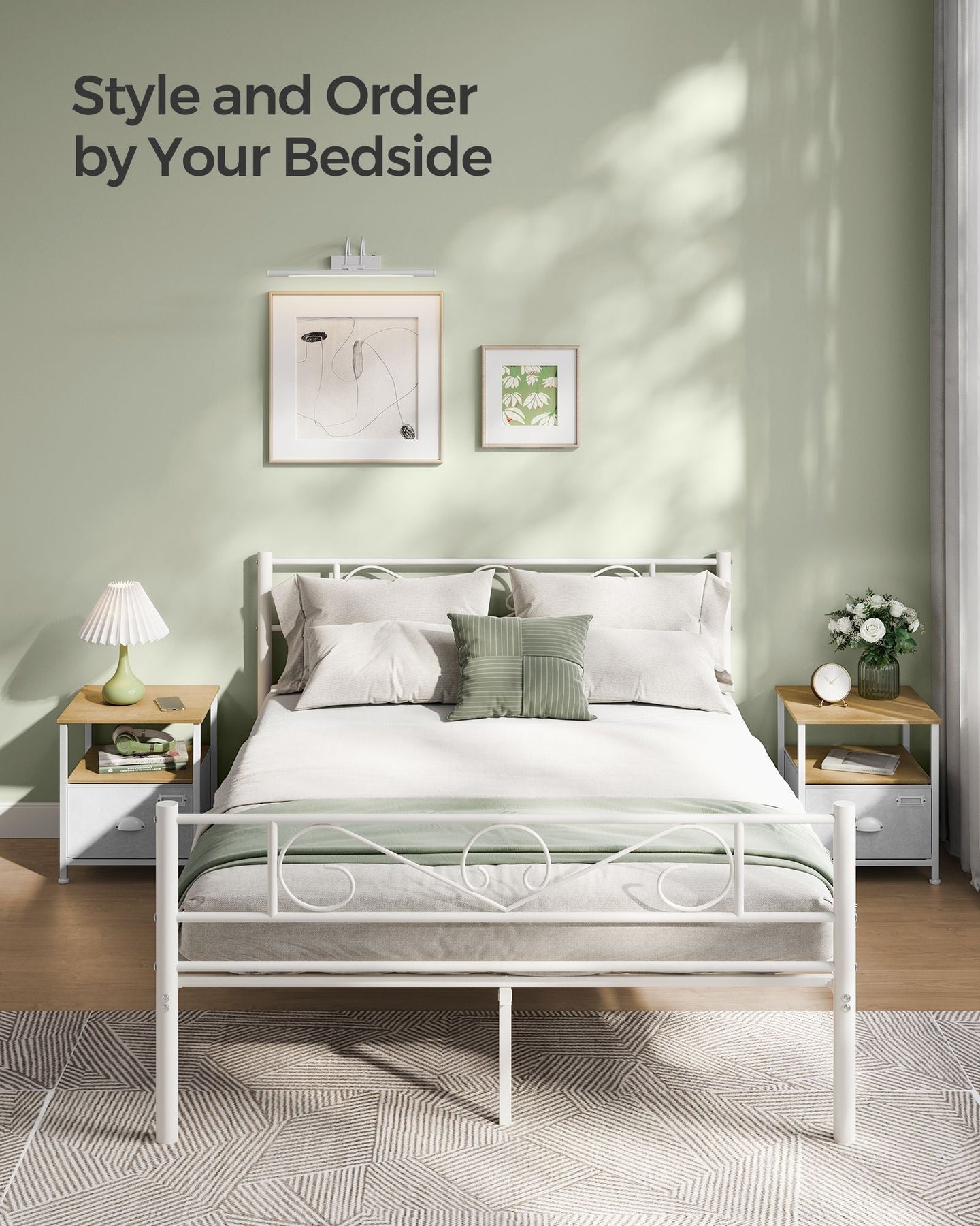 Nightstand - Oak - Beige and Cloud White