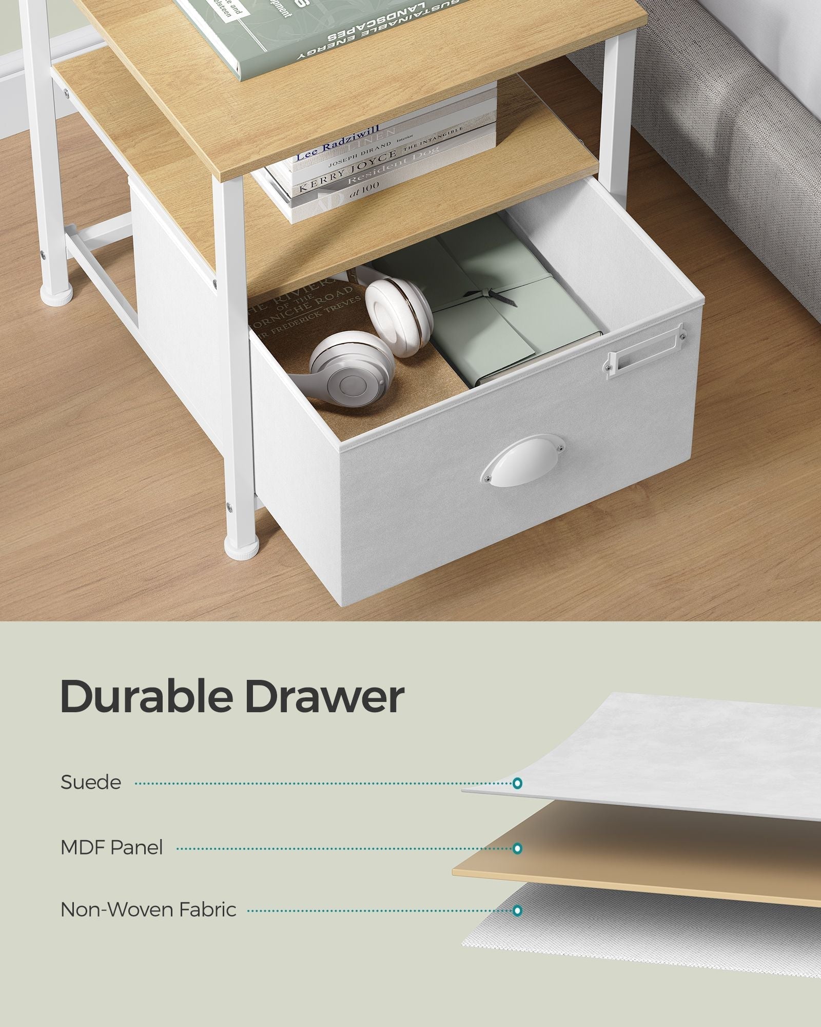Nightstand - Oak - Beige and Cloud White