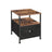 Bedside Table - Fabric - Rustic Brown & Black - Durable Design for Long-Lasting Use