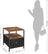 Bedside Table - Fabric - Rustic Brown & Black - Durable Design for Long-Lasting Use