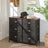 Wide Storage Dresser - Fabric - Rustic Brown and Black - 6 Drawers