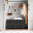 Storage Dresser - 5 Drawers, Metal Frame - Fabric - Rustic Brown and Black