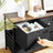 Storage Dresser - 5 Drawers, Metal Frame - Fabric - Rustic Brown and Black