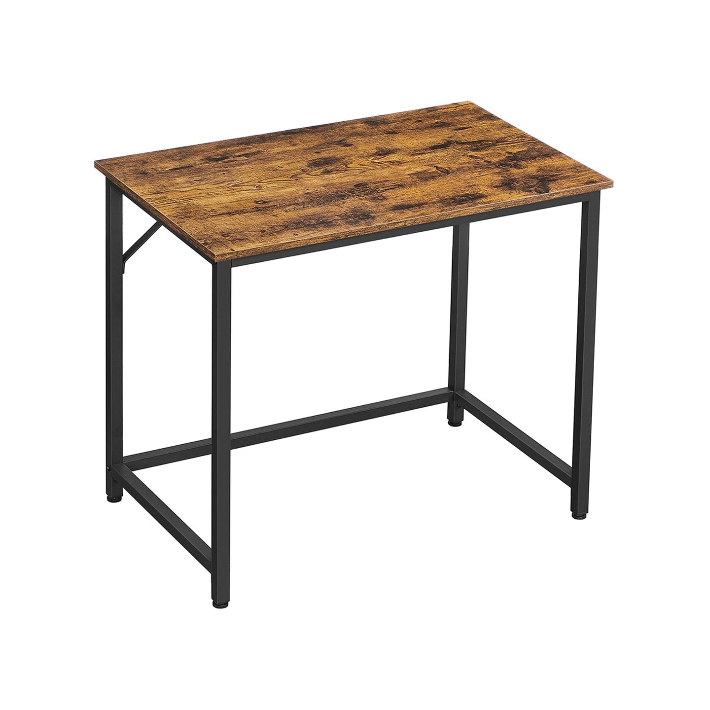 Office Desk - Steel - Hazelnut Brown and Black - 100 x 50 x 75 cm