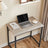 Small Office Desk - Steel - Hazelnut Brown and Black