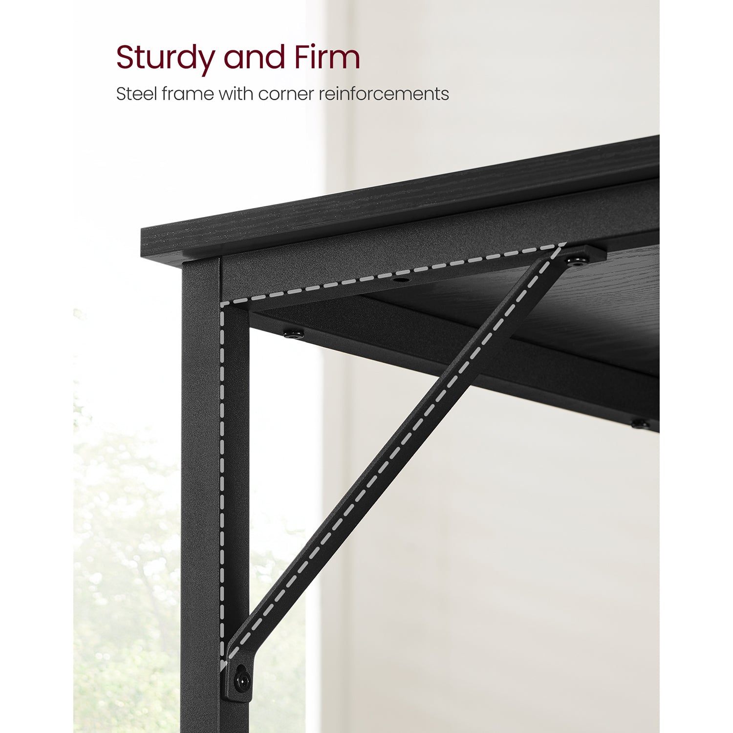 Computer Desk - Steel - Hazelnut Brown and Black - Lightweight Design