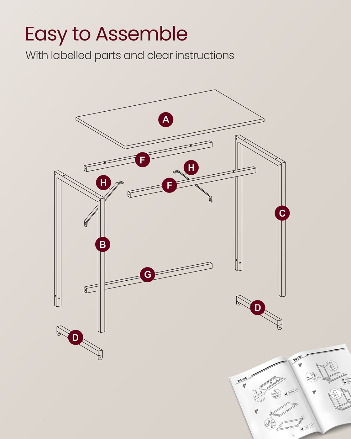 Computer Desk - 80 cm Wide - Natural Oak