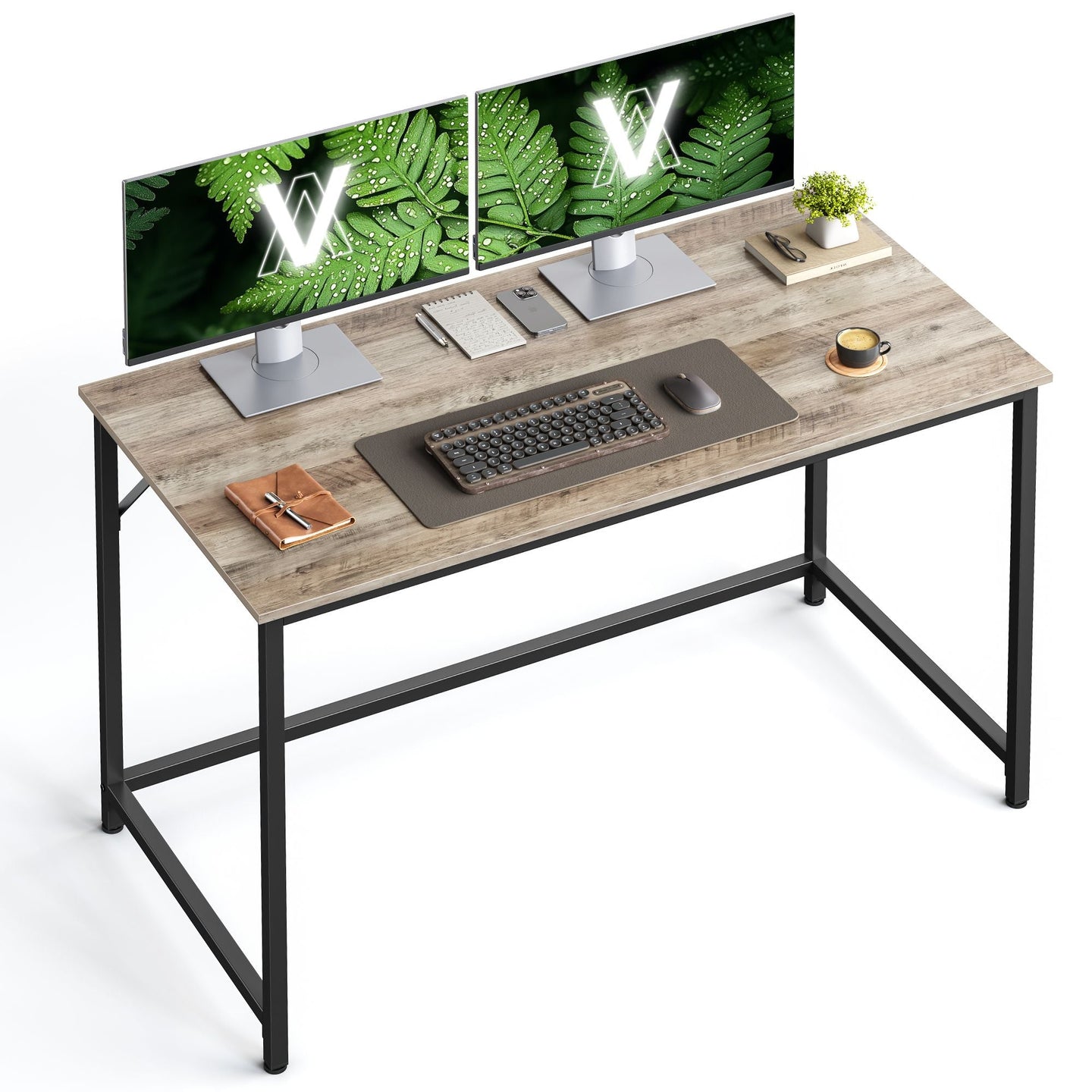 Computer Desk - Metal - Rustic Brown