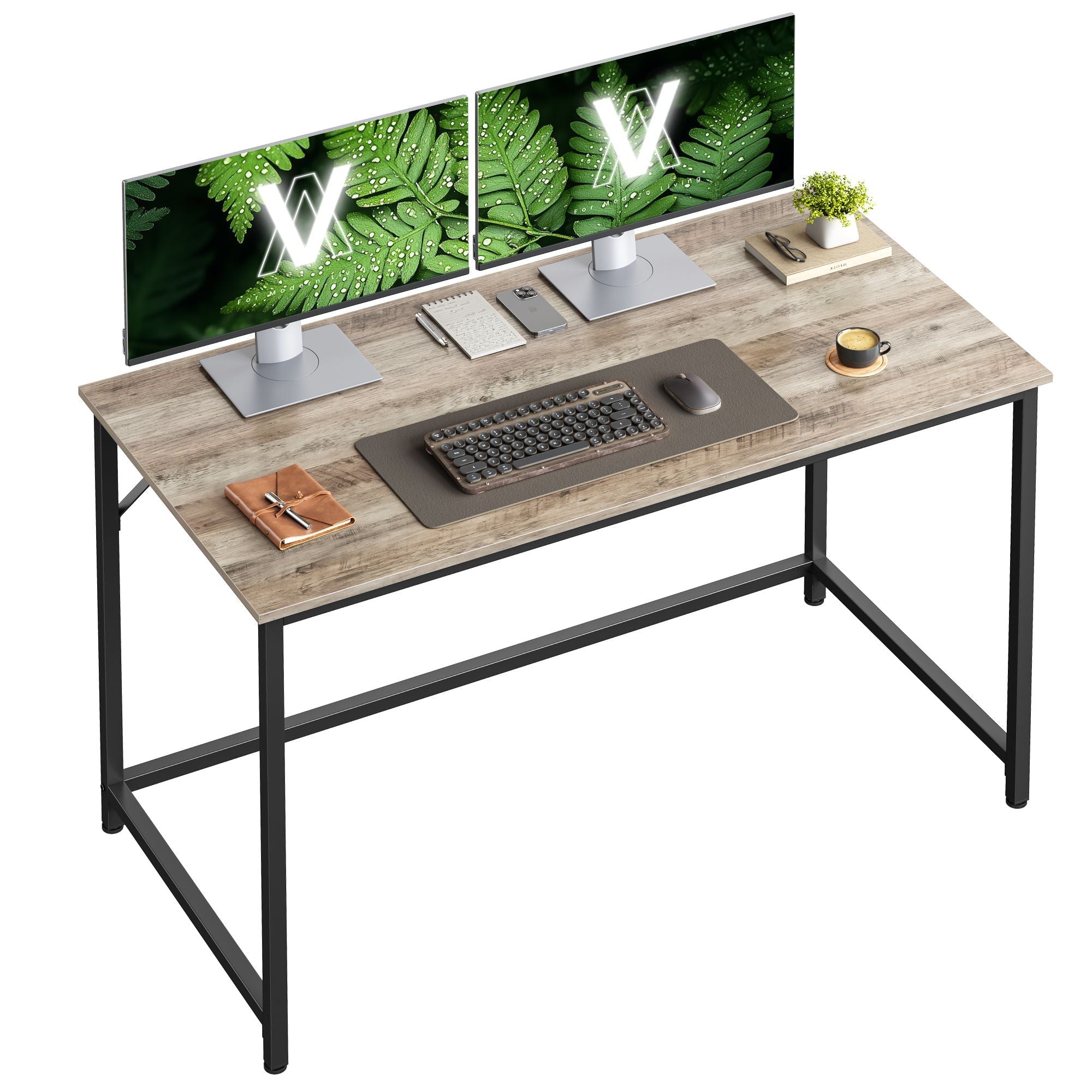 Computer Desk - Metal - Rustic Brown